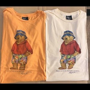 Two Polo Ralph Lauren Polo teddy bear t shirts men’s size Large